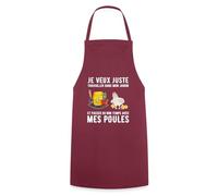 Spreadshirt Poules Jardin Citation Humoristique Cadeau Tablier, taille unique, bordeaux