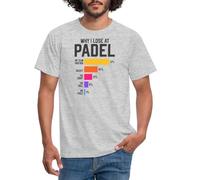 Spreadshirt Pourquoi Est-Ce Que Je Perds Au Padel Cadeau Padel Tennis T Shirt Homme, 4XL, Gris chiné