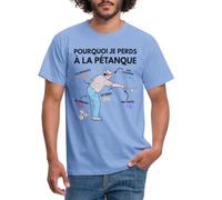 Spreadshirt Pourquoi Je Perds À La Pétanque Humour Boules Cadeau Petanque Bouliste T Shirt Homme, XXL, Carolina Blue