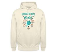 Spreadshirt Pourquoi Je Perds Au Padel Cadeau Padel Rigolo Sweat À Capuche Unisexe, XXL, Vanille