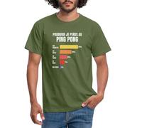 Spreadshirt Pourquoi Je Perds Au Ping Pong Cadeau Ping Pong T Shirt Homme, XL, Vert Militaire