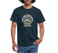Spreadshirt Près des Marmottes Loin des Blaireaux T Shirt Homme, 4XL, Marine