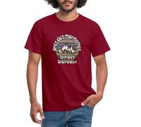Spreadshirt Près des Marmottes Loin des Blaireaux T Shirt Homme, M, Rouge Brique