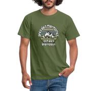 Spreadshirt Près des Marmottes Loin des Blaireaux T-Shirt Homme, S, Vert Militaire