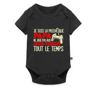 Spreadshirt Preuve Papa Gaming Nerd Phrase Drôle Jeux Vidéos Body Manches Courtes Bébé Bio, 92 (1,5-2 ans), noir