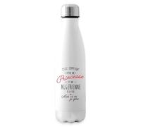 Spreadshirt Princesse et Algérienne À La Fois Patrie Gourde Isotherme, 500 ml, blanc