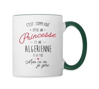 Spreadshirt Princesse et Algérienne À La Fois Patrie Mug Bicolore
