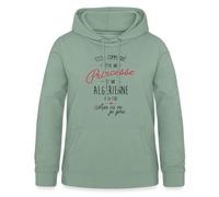 Spreadshirt Princesse et Algérienne À La Fois Patrie Sweat À Capuche Femme, XXL, Vert-de-Gris