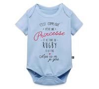 Spreadshirt Princesse Et Rugby Humour Body Manches Courtes Bébé Bio