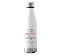Spreadshirt Princesse Et Secrétaire Médicale Humour Bouteille Isotherme, 500 ml, blanc