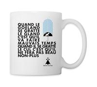 Spreadshirt Proverbe Breton Quand Le Goéland Cadeau Bretagne Breizh Mug Blanc, taille unique, blanc
