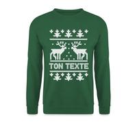 Spreadshirt Pull Moche De Noël Personnalisable avec Nom Ou Texte Ugly Christmas Sweater Sweat Unisexe, L, Vert foncé