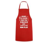 Spreadshirt Quand Je Cuisine Faut Pas Me Stresser Humour Cuisine Tablier Cuisine, taille unique, rouge
