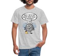 Spreadshirt Quand La Partie De Pétanque T-Shirt Homme, XL, Gris chiné