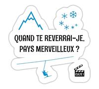 Spreadshirt Quand Te Reverrai-Je Les Bronzés Font Du Ski Autocollant Sticker, 10 x 10 cm, blanc mat