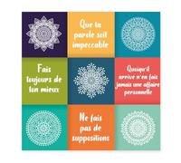 Spreadshirt Quatre Accords Toltèques Spirituel Poster 20x20 cm