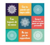 Spreadshirt Quatre Accords Toltèques Spirituel Poster 60x60 cm