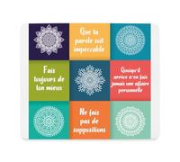 Spreadshirt Quatre Accords Toltèques Spirituel Tapis de Souris, Taille Unique, Blanc