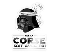 Spreadshirt Que La Corse Soit Avec Toi Cadeau Corsica Autocollant/Sticker, 10 x 10 cm, brillant transparent