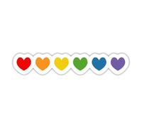 Spreadshirt Queer Rainbow Hearts LGBTQIA+ Cadeau Pride Autocollant Sticker, 10 x 10 cm, blanc mat