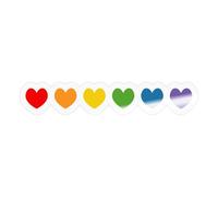 Spreadshirt Queer Rainbow Hearts LGBTQIA+ Cadeau Pride Autocollant Sticker, 10 x 10 cm, brillant transparent