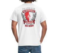 Spreadshirt Région Vendée - Cadeau Humour pour Un Vendéen - Drapeau Vendée T Shirt Homme, L, Blanc