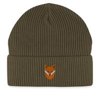 Spreadshirt Renard Rusé Broderie Bonnet Pêcheur Bio, Taille Unique, Kaki