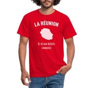 Spreadshirt Réunion Là Où Mon Histoire Commence T-Shirt Homme, L, Rouge