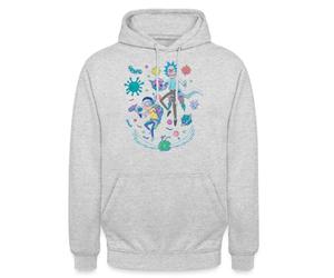 Spreadshirt Rick Et Morty Combat dans l'espace Univers Space Sciences Sweat À Capuche Unisexe, L, Gris Clair chiné