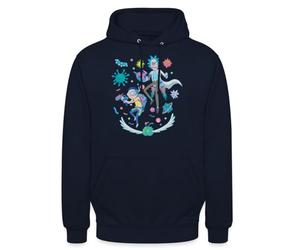 Spreadshirt Rick Et Morty Combat dans l'espace Univers Space Sciences Sweat À Capuche Unisexe, M, Marine