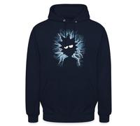 Spreadshirt Rick et Morty Le Scientifique Électrisé Sweat À Capuche Unisexe, M, Marine