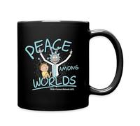Spreadshirt Rick & Morty Peace Among Worlds Coupe Mug Tasse, taille unique, noir