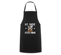 Spreadshirt Roi du BBQ c'est Papa Barbecue Super Papa Humoristique Cadeau Roi du Grill Tablier Cuisine, taille unique, noir