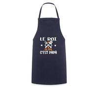 Spreadshirt Roi du BBQ c'est Papa Barbecue Super Papa Humoristique Cadeau Roi du Grill Tablier Cuisine, taille unique, marine