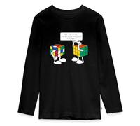 Spreadshirt Rubik's Cube Complicate Things Blague Humour T-Shirt Manches Longues Ado Premium, 158/164 (12 Ans), Noir