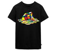 Spreadshirt Rubik's Cube en Train De Fondre Jouet Culte T Shirt Ado Premium, 158/164 (12 Ans), Noir