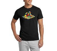 Spreadshirt Rubik's Cube en Train De Fondre Jouet Culte T Shirt Homme