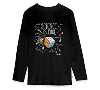 Spreadshirt Rubik's Cube Science Cool T-Shirt Manches Longues Ado Premium, 158/164 (12 Ans), Noir