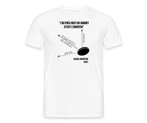 Spreadshirt Rugby C'est L'Inertie Newton T Shirt Homme