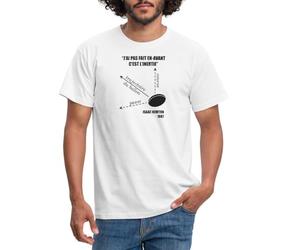 Spreadshirt Rugby C'est L'Inertie Newton T Shirt Homme, M, Blanc