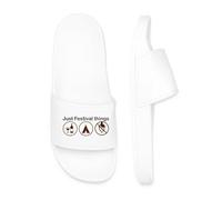 Spreadshirt Saison Des Festivals Cadeau Camping Cariste Claquettes Homme Piscine, 43, blanc