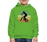 Spreadshirt Saut De BMX sur Fond Coloré Idée De Cadeau Sweat À Capuche Premium Enfant, 152/164 (12-14 Ans), Vert Clair