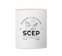 Spreadshirt SCEP Humour Film Culte Parodie Mug Bicolore, taille unique, blanc/orange