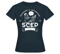 Spreadshirt SCEP Poulet Culte Cadeau Poule Film Culte T-Shirt Femme, XXL, Marine