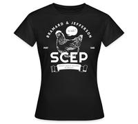 Spreadshirt SCEP Poulet Culte Cadeau Poule Film Culte T-Shirt Femme, XXL, Noir