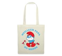 Spreadshirt Schtroumpfs Citation Meilleur Père du Monde Design Tote Bag, Taille Unique, Nature