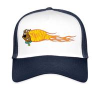 Spreadshirt Scooby-Doo avec Flamme Et Texte Casquette Trucker, Taille Unique, Blanc/Marine