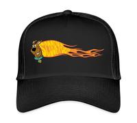 Spreadshirt Scooby-Doo avec Flamme Et Texte Casquette Trucker, Taille Unique, Noir/Noir