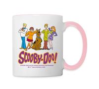 Spreadshirt Scooby-Doo Avec Shaggy Et Bande Mug Bicolore, taille unique, blanc/rose