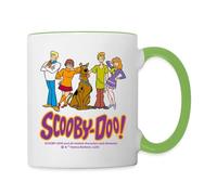 Spreadshirt Scooby-Doo Avec Shaggy Et Bande Mug Bicolore, taille unique, blanc/vert gecko